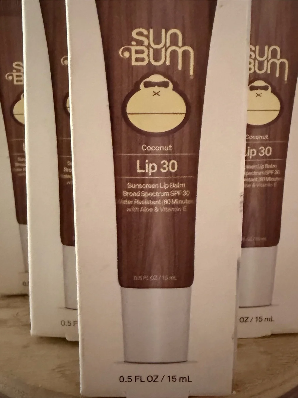 Lot of 5 Sun Bum Coconut Lip 30 Sunscreen Lip Balm Broad Spectrum SPF30 15ml NEW